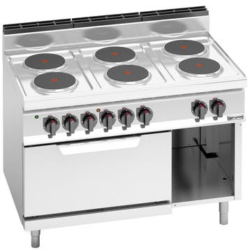 GGM Gastro | Elektrisch fornuis - 15,6kW - 6 ronde platen -, Verzenden, Nieuw, Inbouw