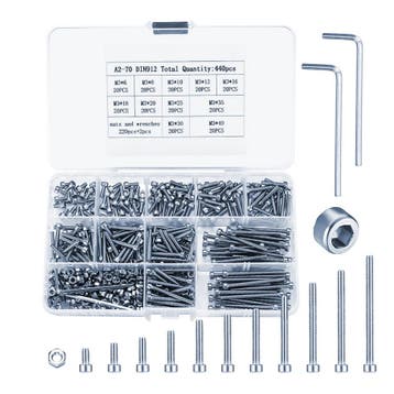 Assortiment M3-bouten (roestvrij staal, 440 items in totaal, Ophalen of Verzenden, Nieuw