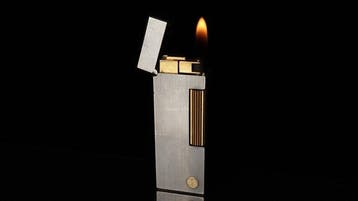 Dunill - Two-Tone Hairline Finish Pattern Rollagas Lighter -, Nieuw