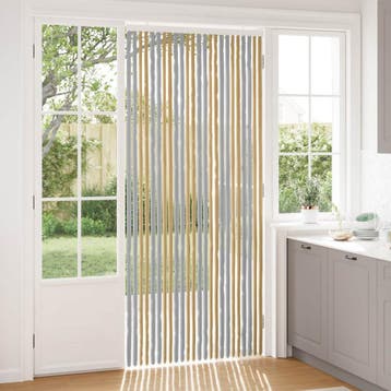vidaXL Insecten Gordijn Chenille Grijs en Beige 100 x 230 cm, Verzenden, Nieuw, Grijs