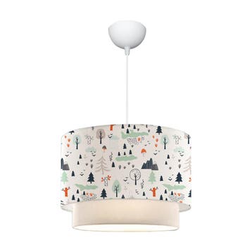 Kinder hanglamp Lurgan E27 wit met boommotief lux.pro, Verzenden, Nieuw