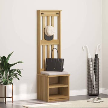 vidaXL Kapstok SANDNES 45x40x159,5 cm massief grenenhout, Verzenden, Nieuw