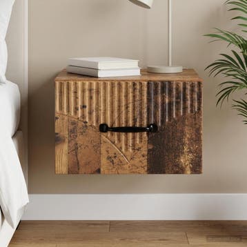 vidaXL Wandbeugel Bedkast Oud hout 34,5 x 33 x 20 cm Bewerkt, Minder dan 45 cm, Verzenden, Nieuw, Minder dan 55 cm