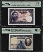 Spanje. - 2 x 25 Pesetas - 1928/1954 - Pick 74b, 147a