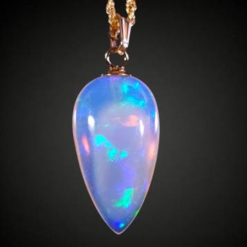 Geen reserveprijs – 7,4 ct stralende opaal met blauw-groen