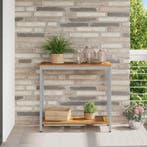 vidaXL Buiten Tafel met opslag Natuurlijk en Grijs 80 x 35 x, Verzenden, Nieuw