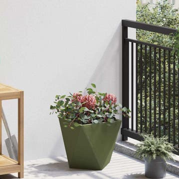 vidaXL Plantenbak Olijf Groen 30 x 30 x 30 cm Staal, Verzenden, Minder dan 60 cm, Nieuw, Metaal