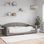 vidaXL Slaapbank 100x200 cm stof taupe, Huis en Inrichting, Slaapkamer | Bedden, 100 cm, Eenpersoons, Verzenden, Nieuw