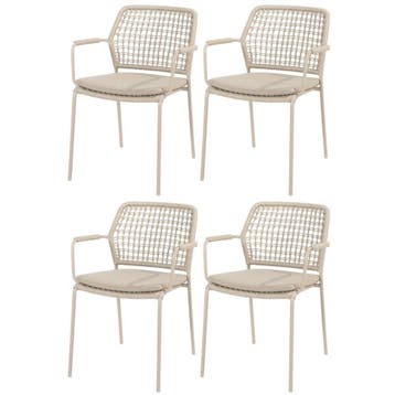 Barista dining tuinstoel stapelbaar latte Taste 4SO set van, Tuin en Terras, Tuinstoelen, Ophalen of Verzenden, Nieuw