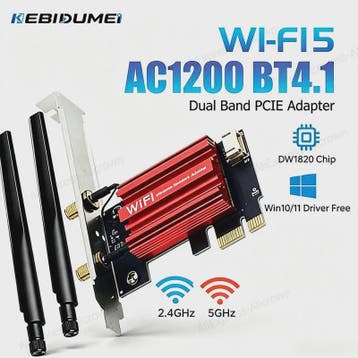 KEBIDUMEI DW1820 AC1200 PCIe WiFi Adapter met Bluetooth 4.1, Verzenden, Nieuw