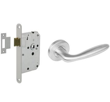 Intersteel deurbeslag set loopslot wit + deurklink Jupiter, Verzenden, Nieuw