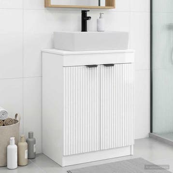 vidaXL Badkamermeubel met Wasbak Hoogglans Wit 54 x 35 x 83, Verzenden, Nieuw