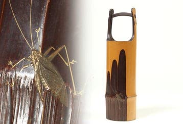 Vaas - Bamboevaas met Cricket Maki-e en ijzeren liner -