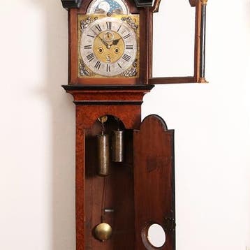 Amsterdams Staand Horloge in wortelnoten gesign Jan Gobels, Antiek en Kunst, Ophalen of Verzenden