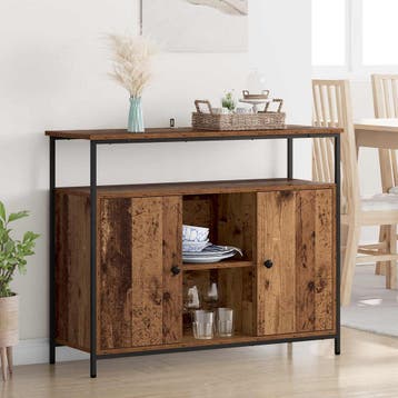 vidaXL Dressoir Oud Hout 100 x 35 x 80 cm Bewerkt hout, 100 tot 150 cm, Verzenden, Nieuw, 25 tot 50 cm