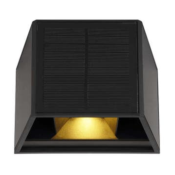Zonnepaneel wandlamp zwart 1W LED 3000K IP54, Verzenden, Nieuw, Overige fittingen