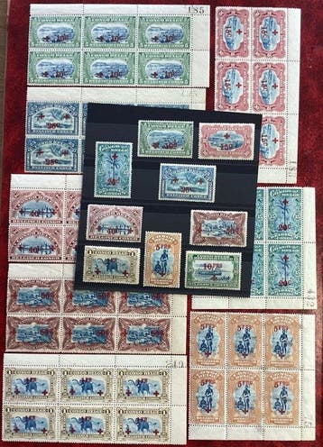 Belgisch-Congo 1918 - Belgisch Congo opdruk Rode Kruis 1918, Postzegels en Munten, Gestempeld