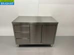 HCB RVS Werkkast Kast Werktafel 2 klapdeuren en 3 laden 120, Ophalen of Verzenden, Nieuw in verpakking