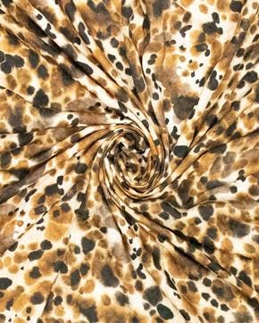 Geweven Viscose Jacquard Animal Print Bruin, Nieuw, Bruin