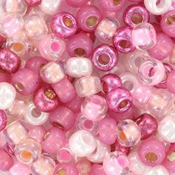 C.a. 10 gram Miyuki rocailles 6/0 - Mix pink party (4 mm 6), Ophalen of Verzenden, Nieuw, Kraal