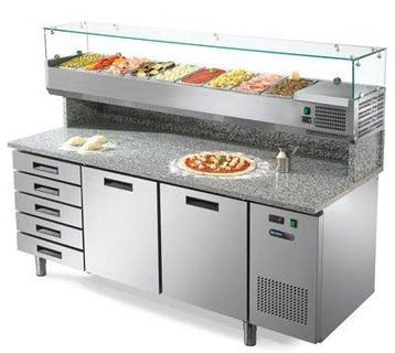 Pizzawerkbank met laden en 2 deuren 192x80x147 cm Afinox, Verzenden, Nieuw in verpakking