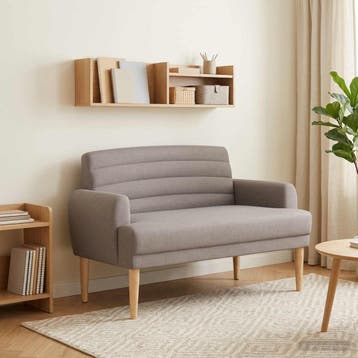 vidaXL Loungebank met knopencomfort Taupe 116 x 67 x 80 cm, Verzenden, Nieuw, Stof, Minder dan 150 cm