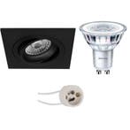 6W LED Spot Set - Kantelbare Vierkante Inbouwspot Mat Zwart, Huis en Inrichting, Ophalen of Verzenden, Nieuw