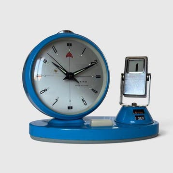 Bureauklok - Golden Clock Vintage Chinese Mechanical Alarm, Antiek en Kunst