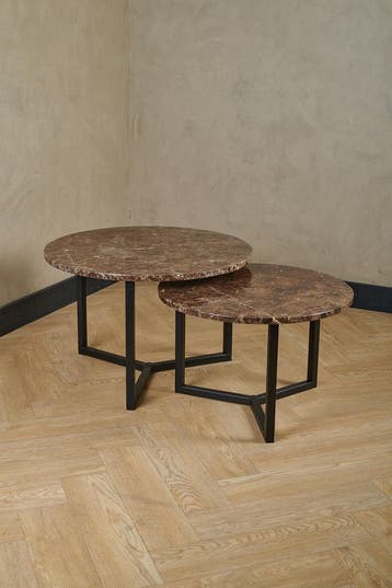 Marmeren salontafels | bruin marmer | DIVERSE MATEN |NU -10%, 50 tot 100 cm, Overige materialen, Rond, Nieuw