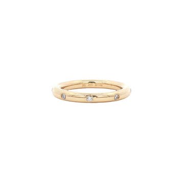 Gouden stax ring met diamant van Bron Jewelry 18 karaat, Sieraden, Tassen en Uiterlijk, Ringen, Verzenden, Zo goed als nieuw, Goud