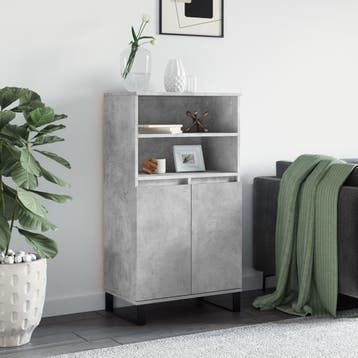 vidaXL buffetkast 60x36x110 cm bewerkt hout betongrijs, Verzenden, 100 tot 150 cm, Nieuw, 50 tot 100 cm