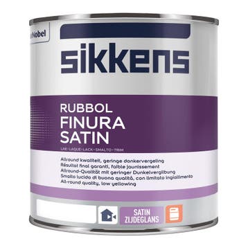 Sikkens Rubbol Finura Satin Wit 10L, Wit, Nieuw, Verf, Verzenden