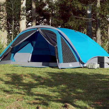 vidaXL Gezinstent 6-persoons waterdicht blauw, Caravans en Kamperen, Verzenden, Nieuw, Tot en met 2