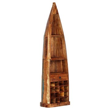 vidaXL Wijnrek 50x40x180 cm massief gerecycled hout, Verzenden, Nieuw