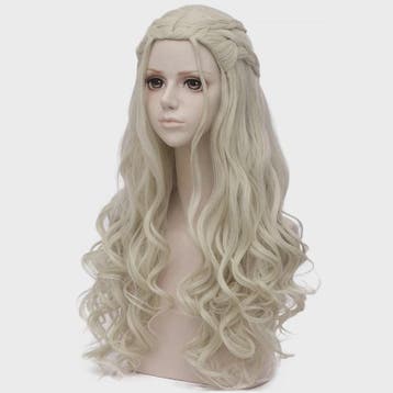 Lange blonde pruik met vlechtjes - Perfect voor cosplay, kos, Verzenden, Nieuw