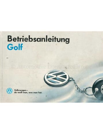 1992 VOLKSWAGEN GOLF INSTRUCTIEBOEKJE DUITS, Auto diversen