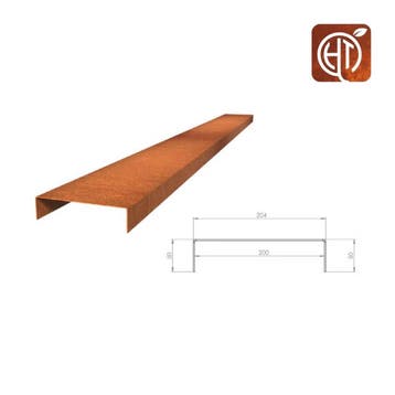 Cortenstaal u-profiel 150x20,4x5cm, Overige materialen, 100 tot 200 cm, Nieuw, Minder dan 25 cm