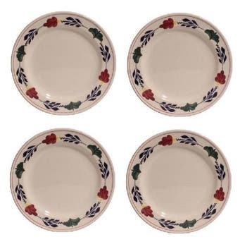 Boerenbont ontbijtborden rond 21cm - set van 4 Stuks, Verzenden, Nieuw, Aardewerk