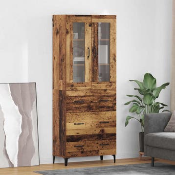 vidaXL Highboard Oud Hout 69,5 x 34 x 180 cm Bewerkt hout, Minder dan 50 cm, Verzenden, Nieuw, Minder dan 100 cm