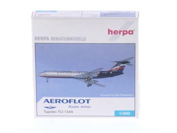 Schaal 1:500 Herpa 514354 Aeroflot Tupolev TU-134A Russia..., Ophalen of Verzenden, Zo goed als nieuw