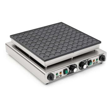 HCB Poffertjesbakplaat - 100 dops - 230V - RVS, Verzenden, Nieuw in verpakking, Fornuis, Frituur en Grillen