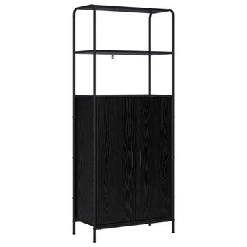 vidaXL buffetkast Zwart eiken 40 x 33 x 161 cm Bewerkt hout, Huis en Inrichting, Kasten | Buffetkasten, Minder dan 50 cm, Verzenden