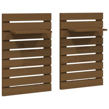 Nachtkastjes wandgemonteerd 2st | Retourdeal 33% Korting, Minder dan 45 cm, Zo goed als nieuw, Hout, 55 tot 70 cm