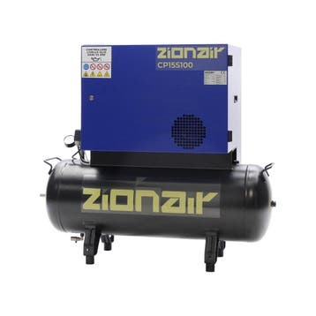 Compressor gedempt 1,5kW 230V   10 bar 100L tank, Verzenden