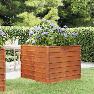 vidaXL Plantenbak verhoogd 100x100x77 cm cortenstaal roestig, Tuin en Terras, Bloembakken en Plantenbakken, 100 cm of meer, Verzenden