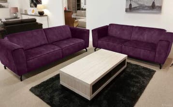 Bankstel Wolvega - rechte banken - Paars, Nieuw, Stof