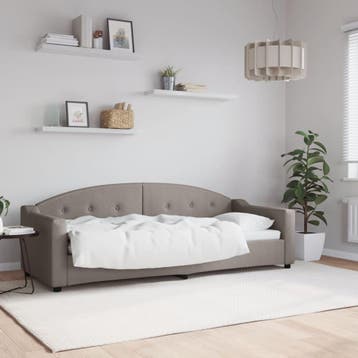 vidaXL Slaapbank 80x200 cm stof taupe, Huis en Inrichting, Eenpersoons, Verzenden, Nieuw, 80 cm