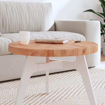 vidaXL Tafelblad rond Ø60x4 cm massief beukenhout, Huis en Inrichting, Tafels | Eettafels, Verzenden, Nieuw