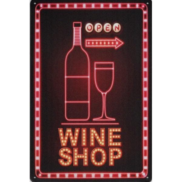 Wandbord -  Wine Shop Open, Huis en Inrichting, Woonaccessoires | Wanddecoraties, Nieuw, Ophalen of Verzenden