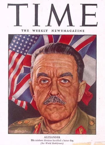 Cover Time Magazine1944 met Harold Alexander (lijst optie), Verzamelen, Verzenden